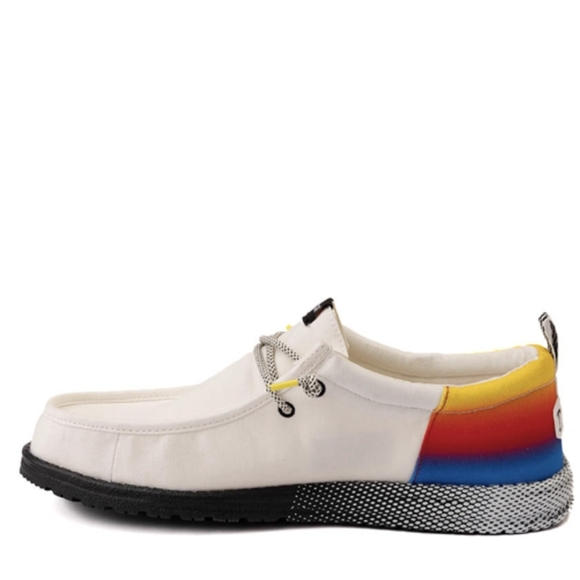 Mens HEYDUDE x Nascar® Wally Daytona® Slip-On Casual Shoe - White / Multicolor - Picture 8 of 8